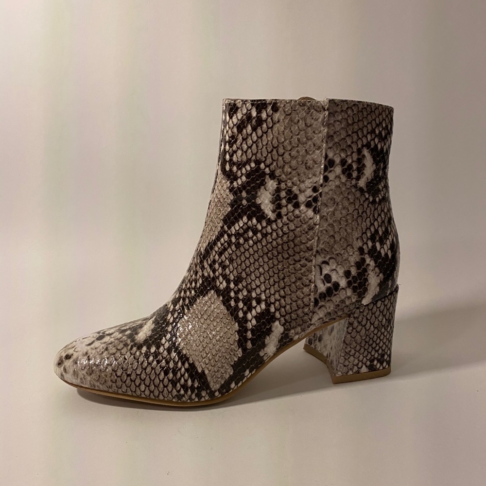 New! Block Heel Snake Print Booties - image 6